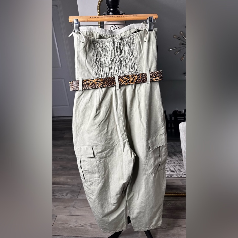 Zara Olive Green Zara Long Cargo Jumpsuit - Picture 8 of 12